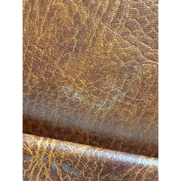 Vintage Sears Brown Vinyl Carry on / Overnight Shoulder Bag Vegan Leather - Picture 8 of 10